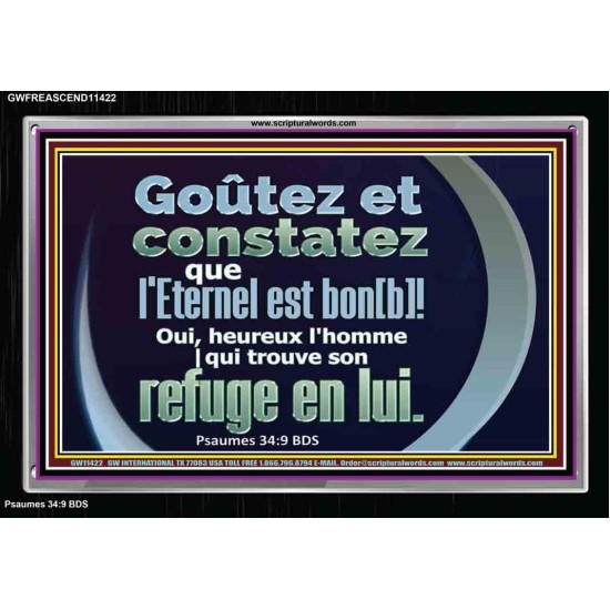 heureux l'homme |qui trouve son refuge en l'Eternel Cadre en acrylique pour œuvres d'art chrétiennes (GWFREASCEND11422) 