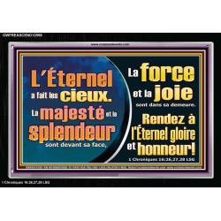 Rendez à l'Éternel gloire et honneur! œuvre d'art biblique à cadre acrylique personnalisé (GWFREASCEND12598) 