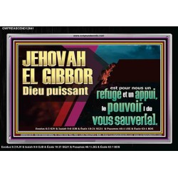 JEHOVAH EL GIBBOR Dieu puissant le pouvoir |de vous sauver[a]. Tableau d'art mural inspirant ultime (GWFREASCEND12641) "33X25"