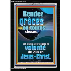 Rendez grâces en toutes choses, Décor d'écriture avec cadre en acrylique (GWFREASCEND11230) 