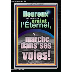 Heureux tout homme qui craint l'Éternel, Qui marche dans ses voies! Peintures bibliques à cadre acrylique (GWFREASCEND11257) 