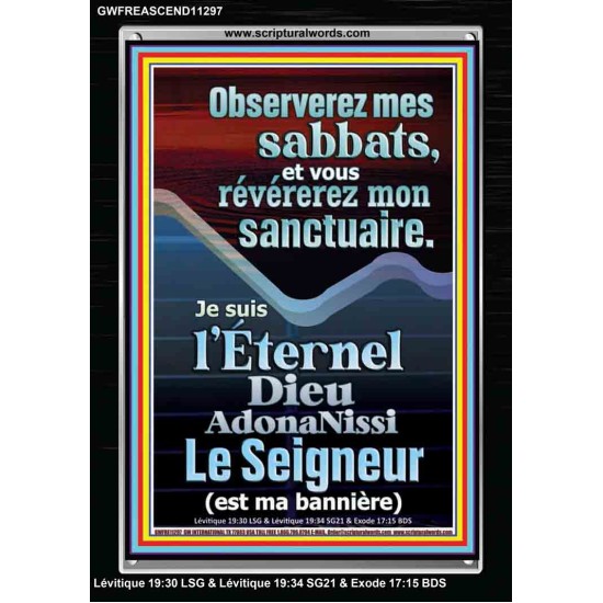 Observerez mes sabbats, et vous révérerez mon sanctuaire.  Cadre acrylique versets bibliques pour la maison en ligne (GWFREASCEND11297) 