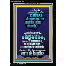 Que la parole de Christ demeure en vous dans toute sa richesse[a];  Cadre acrylique Power Bible unique (GWFREASCEND11356) 