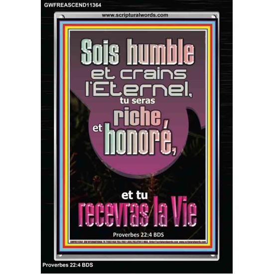 Sois humble et crains l'Eternel, Cadre acrylique scriptural unique (GWFREASCEND11364) 