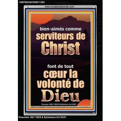 comme serviteurs de Christ font de tout cœur la volonté de Dieu Cadre acrylique Power Bible unique (GWFREASCEND11365) 