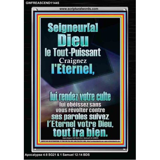 suivez l'Eternel votre Dieu, tout ira bien.  Cadre acrylique puissance ultime (GWFREASCEND11445) 