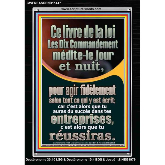 Ce livre de la loi, Les Dix Commandement médite-le jour et nuit, Cadre acrylique puissance éternelle (GWFREASCEND11447) 