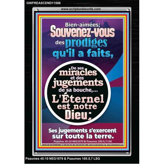 Souvenez-vous des prodiges qu'il a faits, De ses miracles et des jugements de sa bouche, Art du cadre acrylique versets bibliques (GWFREASCEND11586) 