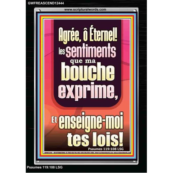 Agrée, ô Éternel! enseigne-moi tes lois. Cadre acrylique chrétien juste vivant (GWFREASCEND12444) 