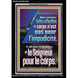 faites attention le corps n'est pas pour l'impudicité. Il est pour le Seigneur, Cadre acrylique puissance éternelle (GWFREASCEND12463) 