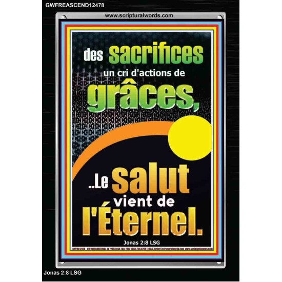 des sacrifices un cri d'actions de grâces, Cadre acrylique avec versets bibliques pour la maison en ligne (GWFREASCEND12478) 