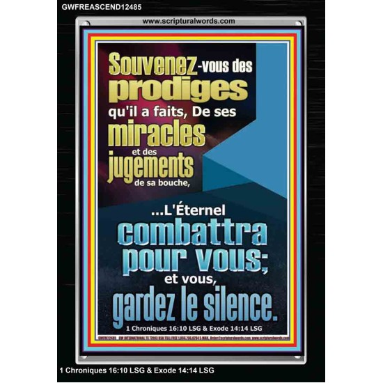 Souvenez-vous des prodiges qu'il a faits, De ses miracles et des jugements de sa bouche. Décoration murale chrétienne (GWFREASCEND12485) 