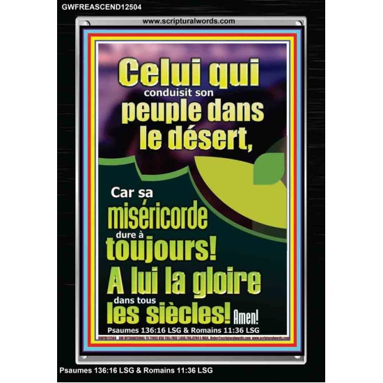 Celui qui conduisit son peuple dans le désert, Cadre acrylique d'art des Écritures (GWFREASCEND12504) 