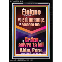 Éloigne de moi la voie du mensonge, Abba, Père,  Versets bibliques en cadre acrylique en ligne (GWFREASCEND12516) 