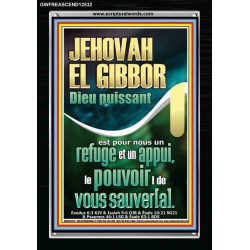 JEHOVAH EL GIBBOR Dieu puissant Impressions sur cadre en acrylique (GWFREASCEND12532) "25X33"