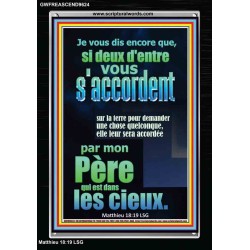 si deux d'entre vous s'accordent sur la terre pour demander une chose quelconque,  Cadre acrylique chrétien juste vivant (GWFREASCEND9624) 