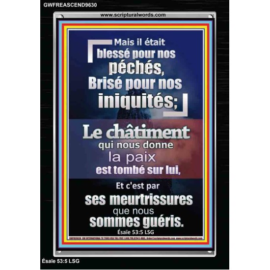 Et c'est par ses meurtrissures que nous sommes guéris. Image biblique unique (GWFREASCEND9630) 