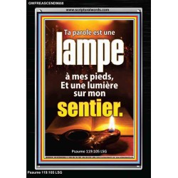 Ta parole est une lampe à mes pieds, Et une lumière sur mon sentier. Cadre acrylique scriptural unique (GWFREASCEND9650) 