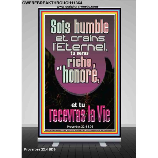 Sois humble et crains l'Eternel, Bannière rétractable unique Power Bible (GWFREBREAKTHROUGH11364) 