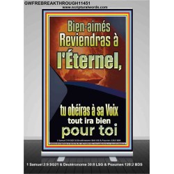 Retournez au Seigneur et obéissez à sa voix Bannière rétractable avec versets bibliques pour la maison en ligne (GWFREBREAKTHROUGH11451) 