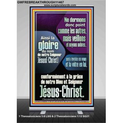 regarde et sois sobre Art de verset biblique de bannière rétractable (GWFREBREAKTHROUGH11467) "31X84"