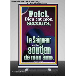 Voici, Dieu est mon secours, Bannière rétractable avec citation chrétienne (GWFREBREAKTHROUGH11493) 