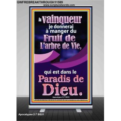 Fruit de L'arbre de Vie, qui est dans Affiche; Bannière rétractable avec versets bibliques inspirants (GWFREBREAKTHROUGH11589) "31X84"