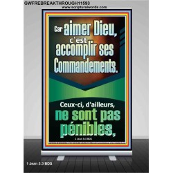 aimer Dieu, c'est accomplir ses Commandements. Bannière rétractable avec versets bibliques pour la maison (GWFREBREAKTHROUGH11593) "31X84"