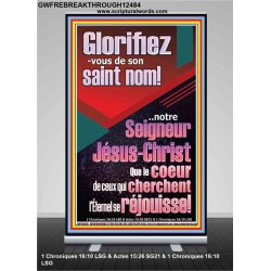 Glorifiez-vous de son saint nom! notre Seigneur Jésus-Christ Bannière pop-up unique en versets bibliques (GWFREBREAKTHROUGH12484) 