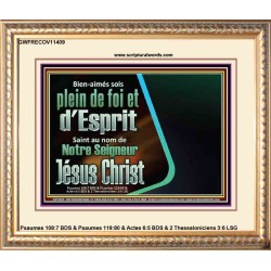 Bien-aimés sois plein de foi et d'Esprit Saint Cadre acrylique scriptural unique (GWFRECOV11409) 