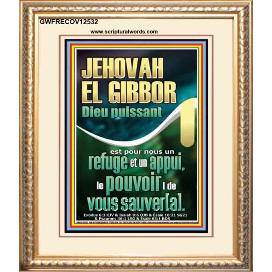 JEHOVAH EL GIBBOR Dieu puissant Art mural verset biblique (GWFRECOV12532) 