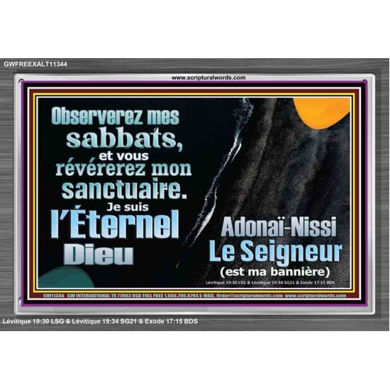 Observerez mes sabbats, et vous révérerez mon sanctuaire. Cadre acrylique chrétien juste vivant (GWFREEXALT11344) 