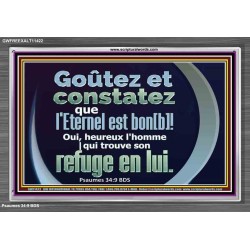 heureux l'homme |qui trouve son refuge en l'Eternel Cadre en acrylique pour œuvres d'art chrétiennes (GWFREEXALT11422) 