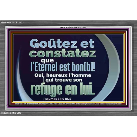 heureux l'homme |qui trouve son refuge en l'Eternel Cadre en acrylique pour œuvres d'art chrétiennes (GWFREEXALT11422) 