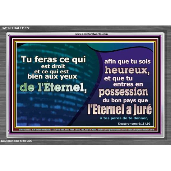 posséder du bon pays que l'Éternel a juré à tes pères de te donner. Décoration murale chrétienne moderne (GWFREEXALT11572) 