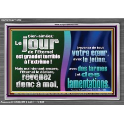 revenez de tout votre c&oelig;ur, avec le jeûne, avec des larmes |et des lamentations. Cadre acrylique d'art mural inspirant ultime (GWFREEXALT11702) "33x25"