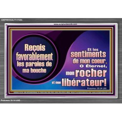 Reçois favorablement les paroles de ma bouche O Éternel, mon rocher. Cadre acrylique puissance ultime (GWFREEXALT11722b) "33x25"