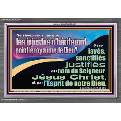 être lavés, sanctifiés,  justifiés au nom du Seigneur Jésus Christ, et par l'Esprit de notre Dieu. Cadre acrylique verset biblique (GWFREEXALT12557) 