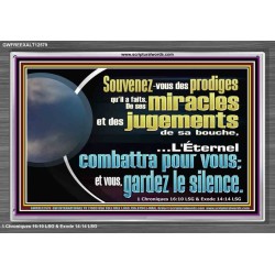 Souvenez-vous des prodiges qu'il a faits, De ses miracles et des jugements de sa bouche, Art mural chrétien contemporain personnalisé (GWFREEXALT12579) "33x25"