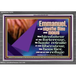 Emmanuel, ce qui signifie Dieu avec nous....Mon bienfaiteur et mon libérateur. Cadre acrylique scriptural unique (GWFREEXALT12775) 