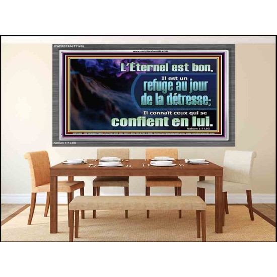 L'Éternel est un refuge au jour de la détresse. Cadre acrylique mural sanctuaire (GWFREEXALT11416) 