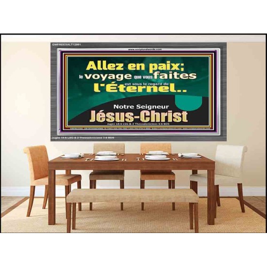 Allez en paix; le voyage que vous faites est sous le regard de l'Éternel. Cadre acrylique versets bibliques pour la maison en ligne (GWFREEXALT12801) 