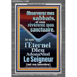 Observerez mes sabbats, et vous révérerez mon sanctuaire.  Cadre acrylique versets bibliques pour la maison en ligne (GWFREEXALT11297) "25X33"