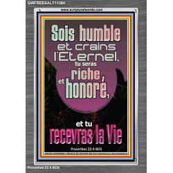 Sois humble et crains l'Eternel, Cadre acrylique scriptural unique (GWFREEXALT11364) 