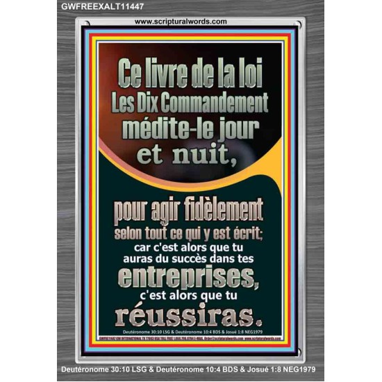 Ce livre de la loi, Les Dix Commandement médite-le jour et nuit, Cadre acrylique puissance éternelle (GWFREEXALT11447) 