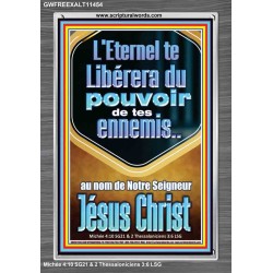 L'Eternel te Libérera du pouvoir de tes ennemis Cadre acrylique avec versets bibliques pour la maison en ligne (GWFREEXALT11454) "25X33"