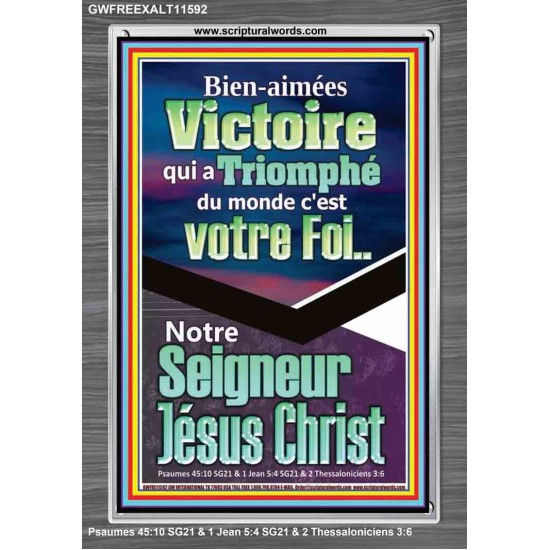 Victoire qui a Triomphé du monde, Jésus Christ.  Cadeau de cadre acrylique d'image de versets bibliques (GWFREEXALT11592) 