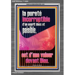 esprit doux et paisible, est d'une valeur devant Dieu. Cadre acrylique Power Bible unique (GWFREEXALT11624) 