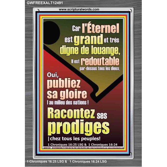 Racontez ses prodiges |chez tous les peuples! Cadre acrylique versets bibliques (GWFREEXALT12491) 