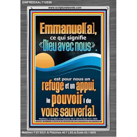 Emmanuel[a], ce qui signifie «Dieu avec nous». Image chrétienne vivante et juste (GWFREEXALT12530) 